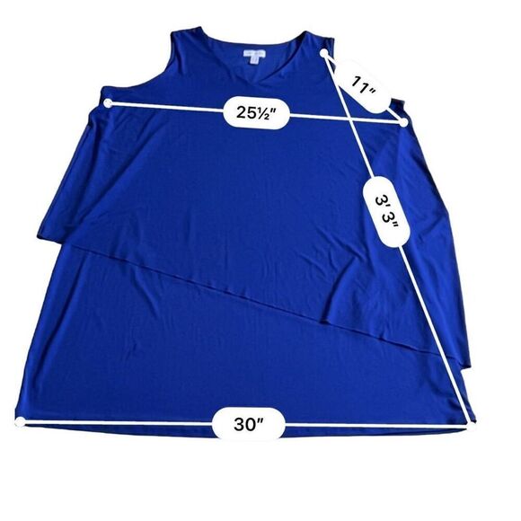 Susan Graver Sleeveless Blue Dress size 2X - Picture 3 of 6